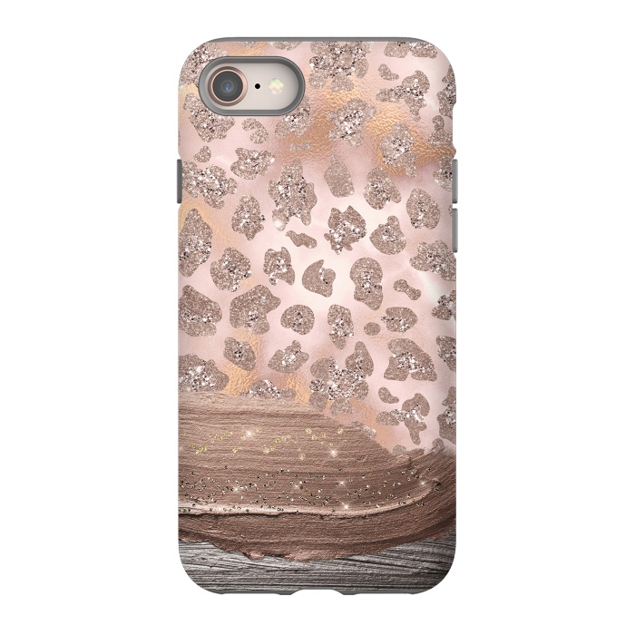 iPhone 8 StrongFit Blush Cheetah Skin with thick paint strokes by  Utart
