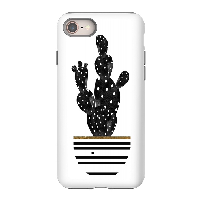 iPhone 8 StrongFit Cactus In Black  by Amaya Brydon