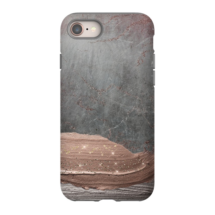 iPhone 8 StrongFit Blush thick hand drawn strokes on Concrete by  Utart