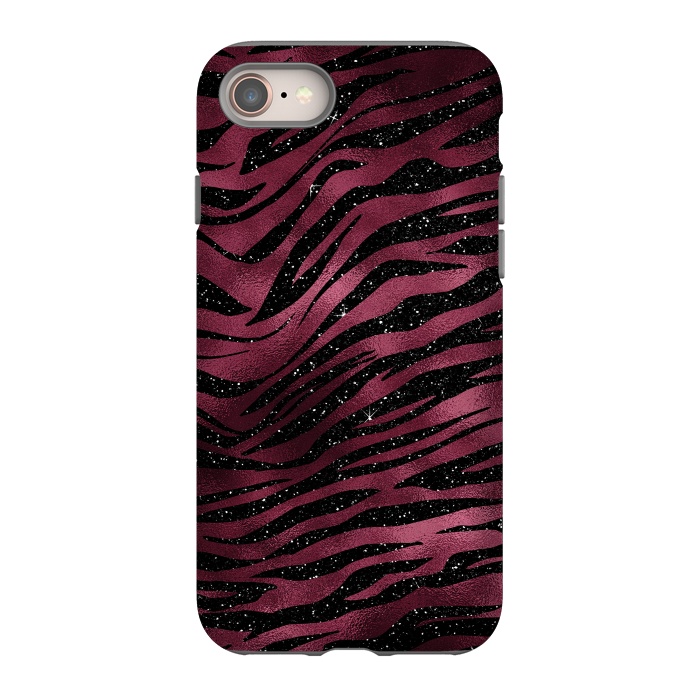 iPhone 8 StrongFit Bordeaux and black Tiger Skin by  Utart