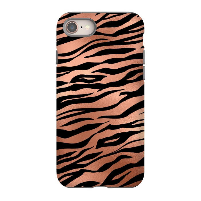 iPhone 8 StrongFit Copper and Black Tiger Skin by  Utart