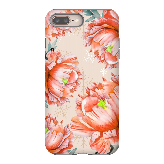 iPhone 8 plus StrongFit Lovely Peony by Creativeaxle