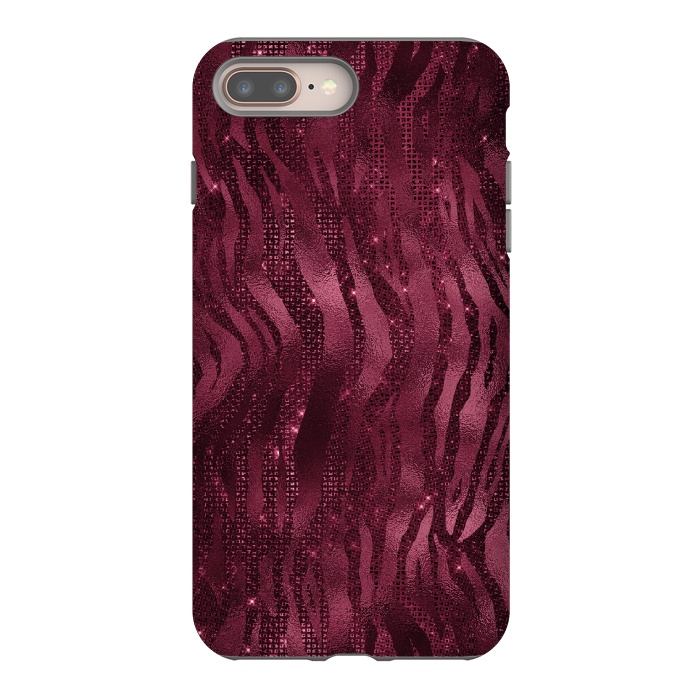 iPhone 8 plus StrongFit Purple Pink Tiger Skin by  Utart