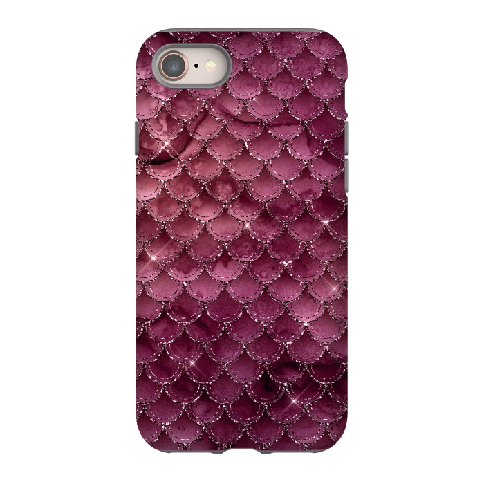 iPhone 8 StrongFit Purple Silver Mermaid Scales by  Utart