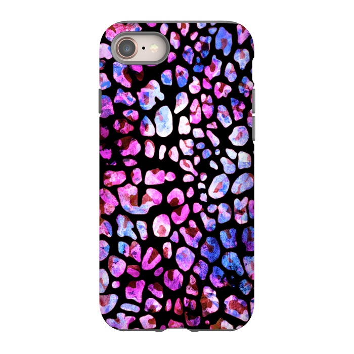 iPhone 8 StrongFit Blue purple magenta leopard print by Oana 