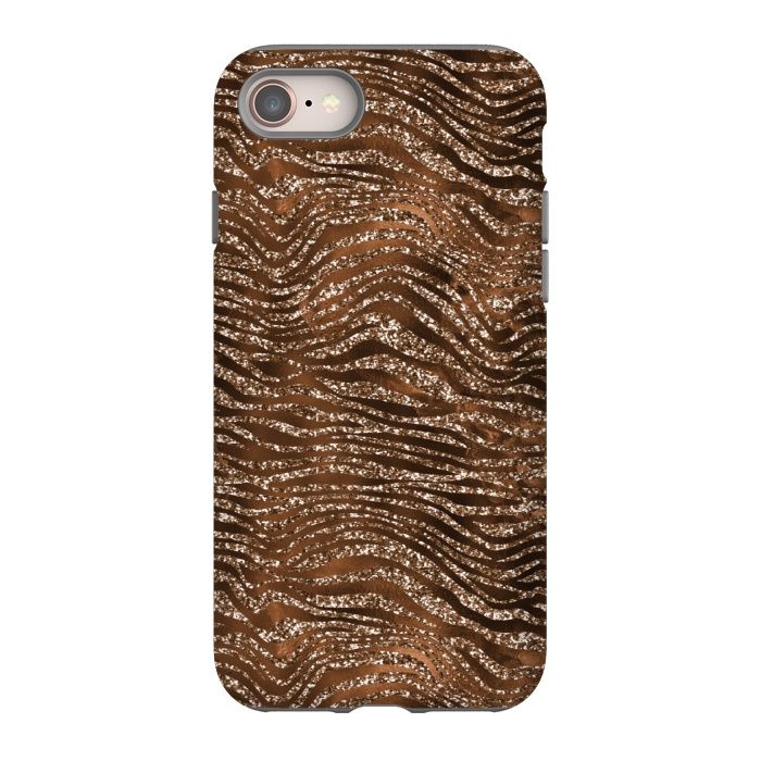 iPhone 8 StrongFit Jungle Journey - Copper Safari Tiger Skin Pattern 1 by  Utart