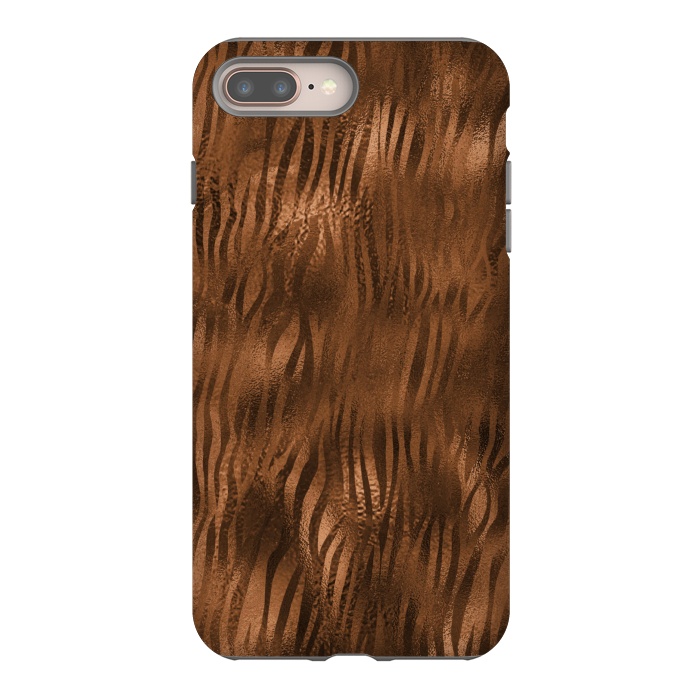 iPhone 8 plus StrongFit Jungle Journey - Copper Safari Tiger Skin Pattern 2 by  Utart