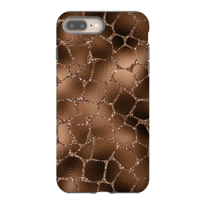 iPhone 8 plus StrongFit Jungle Journey - Copper Safari Giraffe Skin Pattern  by  Utart