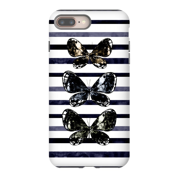 iPhone 8 plus StrongFit Mottled Moth Stripes by Amaya Brydon