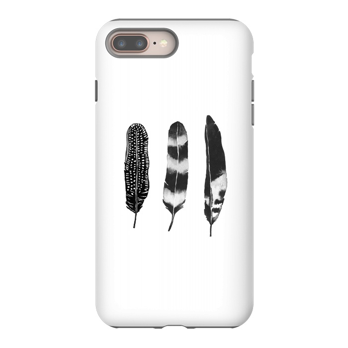 iPhone 8 plus StrongFit Dark Feather by Amaya Brydon