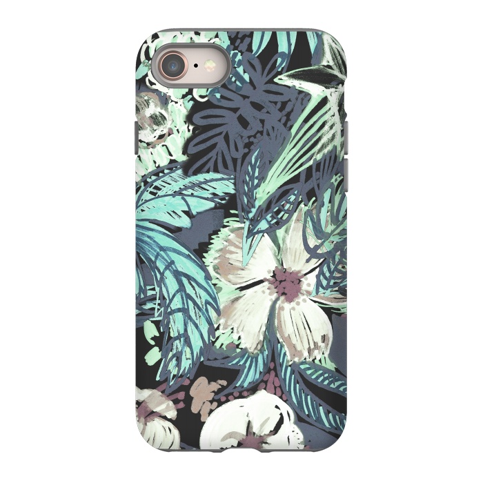 iPhone 8 StrongFit Marker sketched flowers and foliage doodles by Oana 