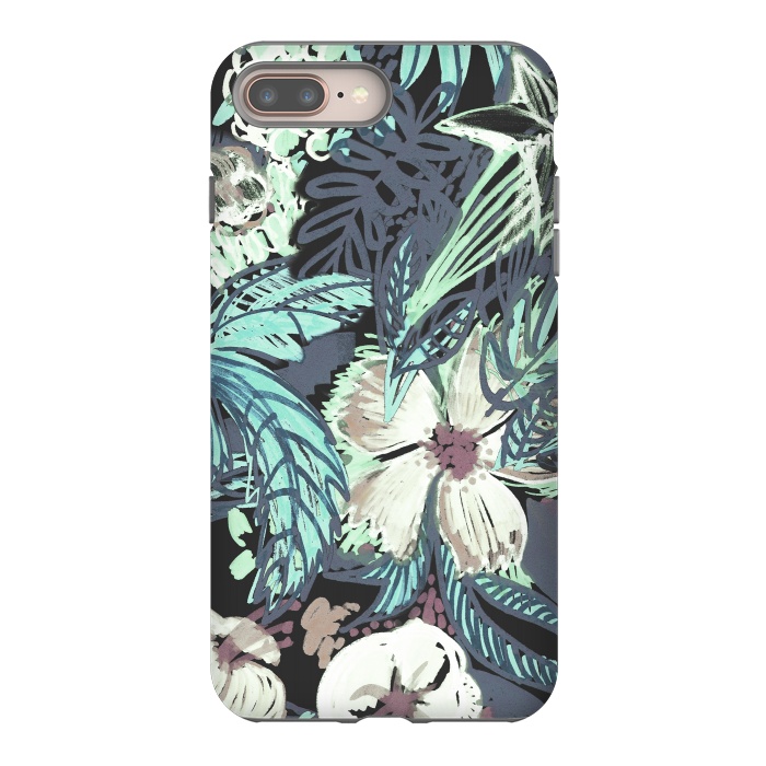 iPhone 8 plus StrongFit Marker sketched flowers and foliage doodles by Oana 