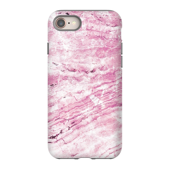 iPhone 8 StrongFit Pink striped marble by Oana 