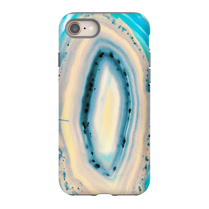 iPhone 8 StrongFit Blue beige cut out agate marble by Oana 