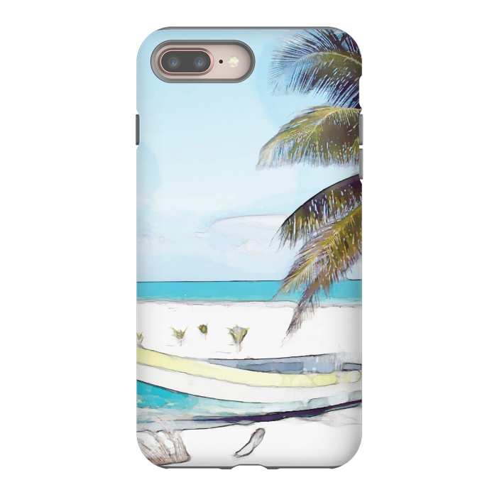 iPhone 8 plus StrongFit Beach Boat by Creativeaxle