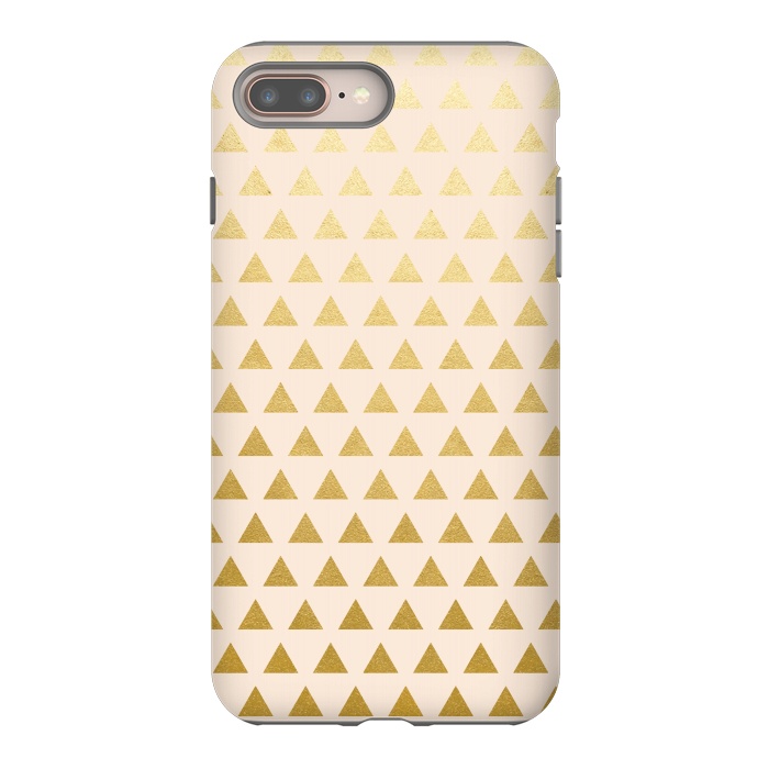 iPhone 8 plus StrongFit Blush + Gold Triangles by Uma Prabhakar Gokhale