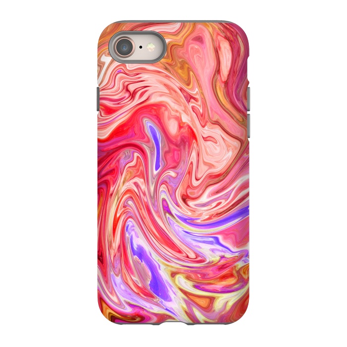 iPhone 8 StrongFit Water effect pink red pop fluid painting digital art by Josie
