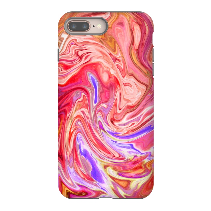 iPhone 8 plus StrongFit Water effect pink red pop fluid painting digital art by Josie