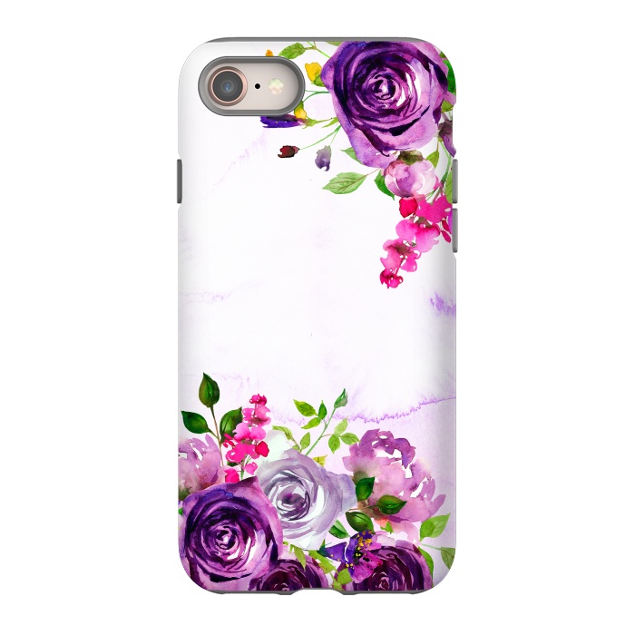 iPhone 8 StrongFit Hand drawn purple and pink florals by  Utart