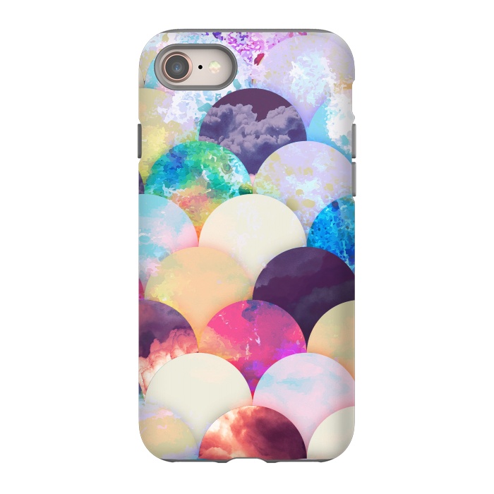 iPhone 8 StrongFit Painted colorful clouds seashell balloons pattern by Oana 