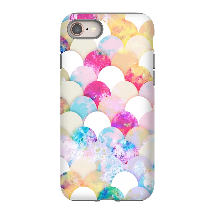 iPhone 8 StrongFit Colorful watercolor splattered seashells pattern by Oana 