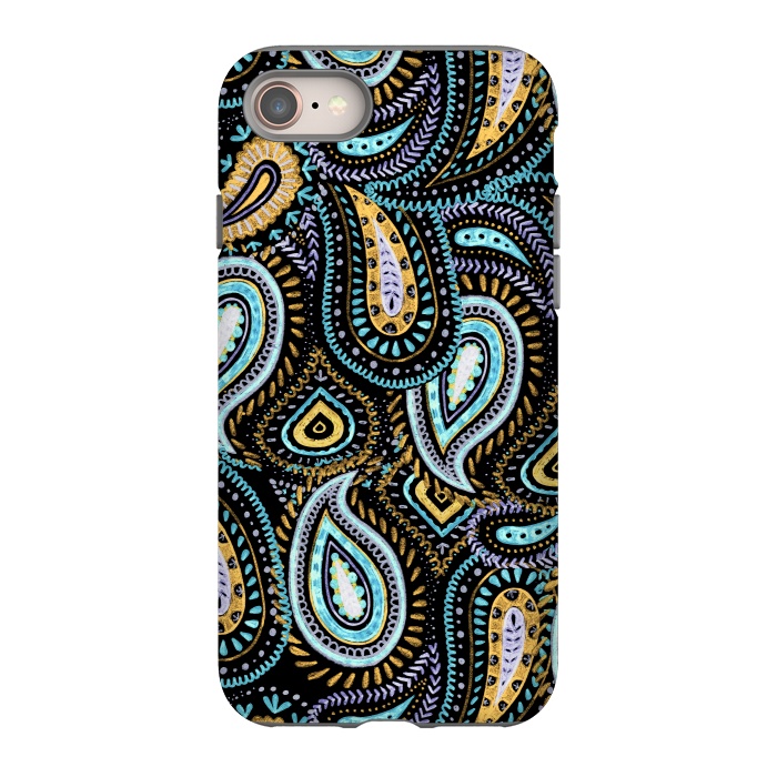 iPhone 8 StrongFit Hand sketched paisley pattern by Oana 