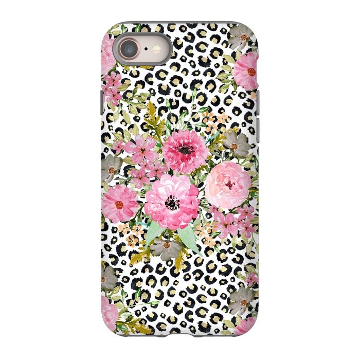 iPhone 8 StrongFit Elegant leopard print and floral design  by InovArts