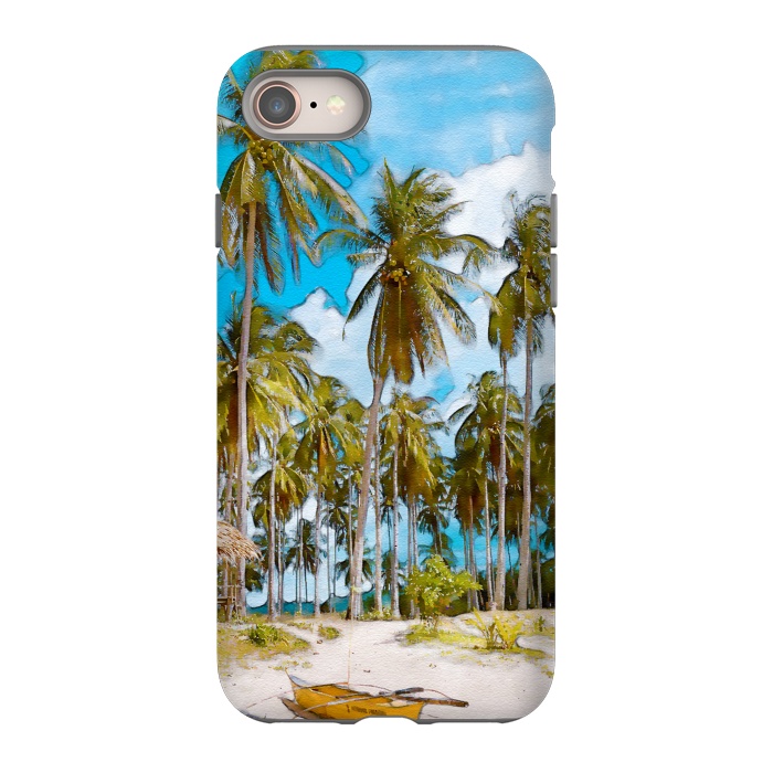 iPhone 8 StrongFit Coconut Tree Beach by Creativeaxle
