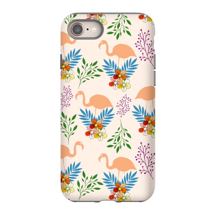 iPhone 8 StrongFit Flamingo Garden by Creativeaxle
