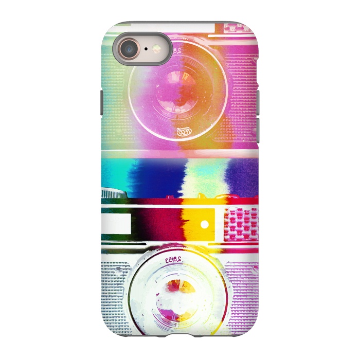 iPhone 8 StrongFit Colorful vintage cameras by Oana 
