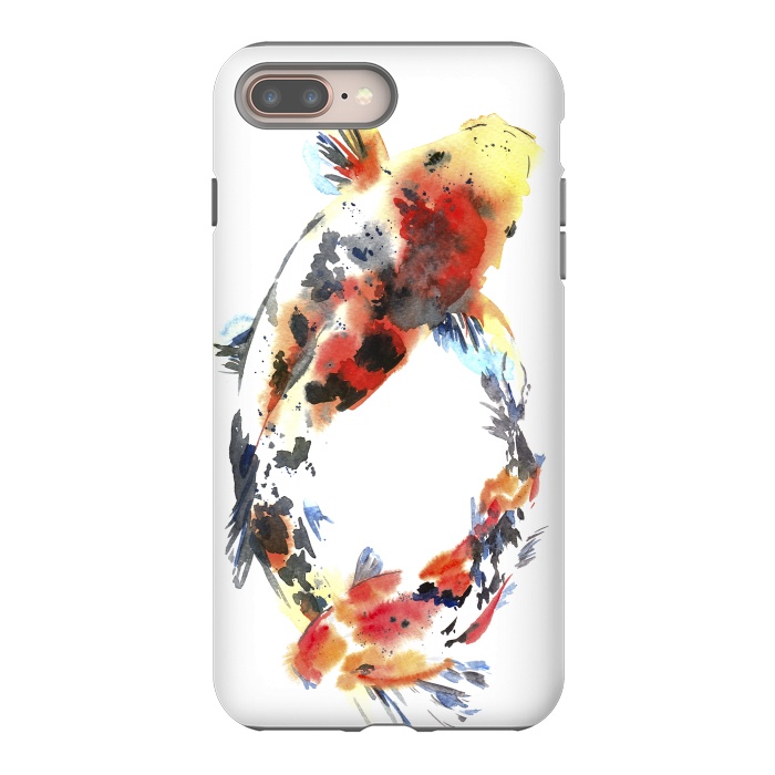iPhone 8 plus StrongFit Koi fish. Watercolor design by Elena Terzi