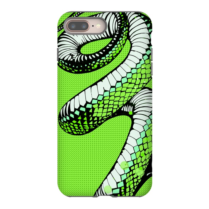iPhone 8 plus StrongFit Green Snake by Carlos Maciel