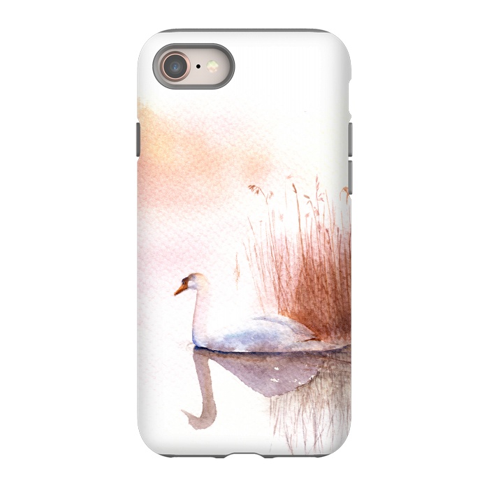 iPhone 8 StrongFit White Swan on the Lake by Elena Terzi