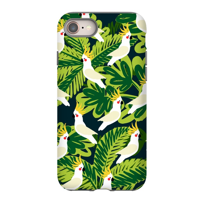 iPhone 8 StrongFit Tropical Parrots by Karolina
