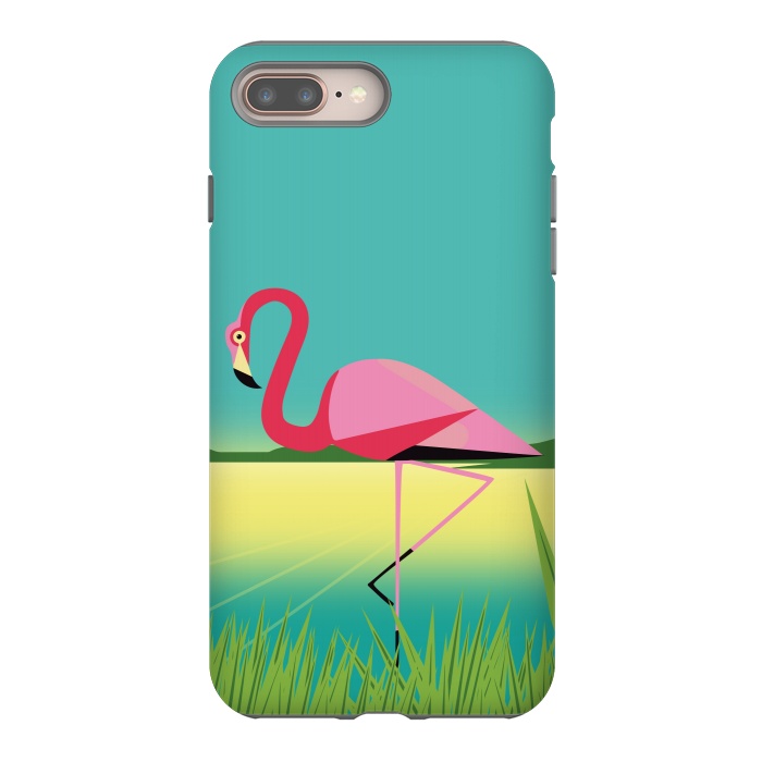 iPhone 8 plus StrongFit Flamingo Landscape by Carlos Maciel