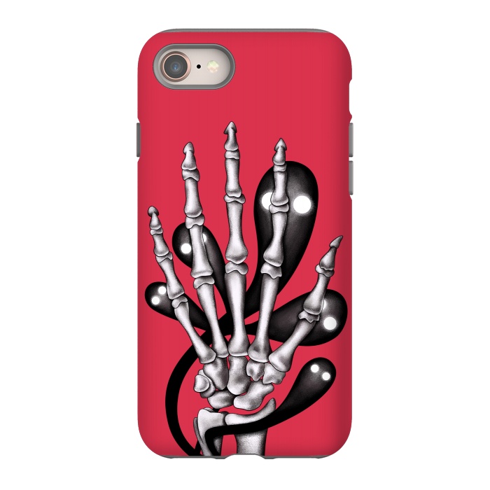 iPhone 8 StrongFit Skeleton Hand With Creepy Ghosts Gothic by Boriana Giormova