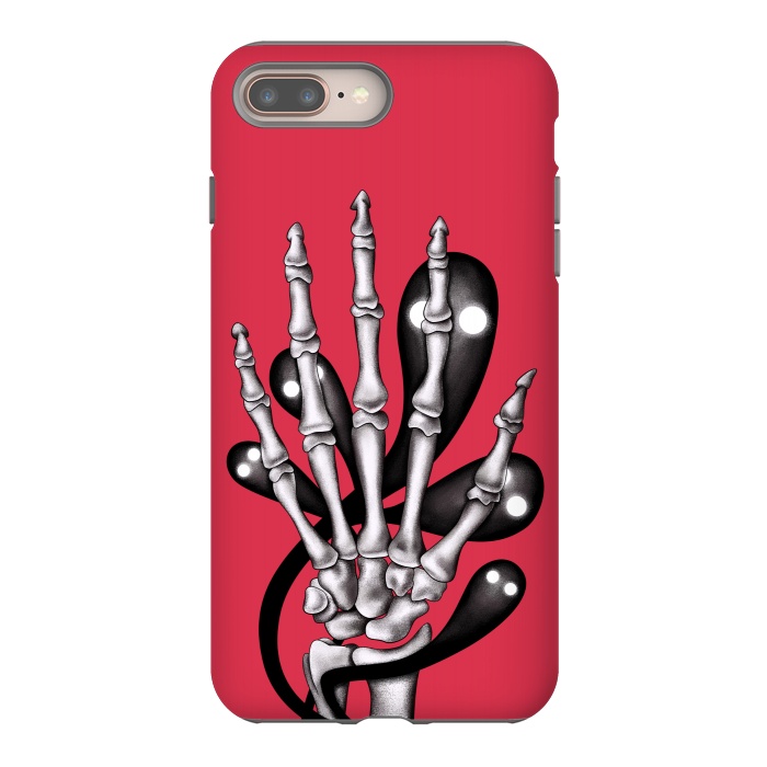 iPhone 8 plus StrongFit Skeleton Hand With Creepy Ghosts Gothic by Boriana Giormova