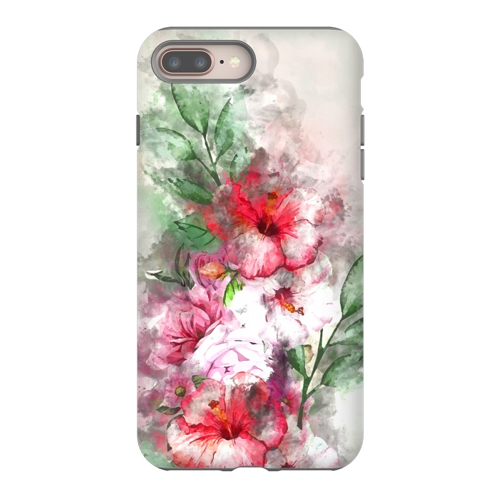 iPhone 8 plus StrongFit Hibiscus Garden by Creativeaxle