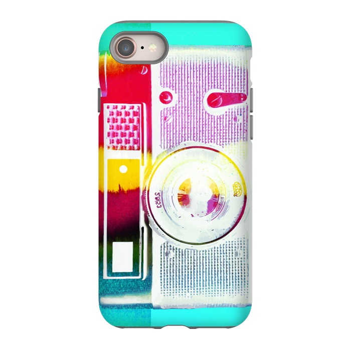 iPhone 8 StrongFit Colorful vintage photography camera by Oana 