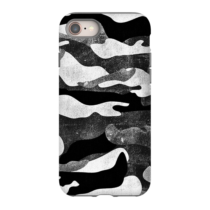 iPhone 8 StrongFit Black and white grunge camo by Oana 