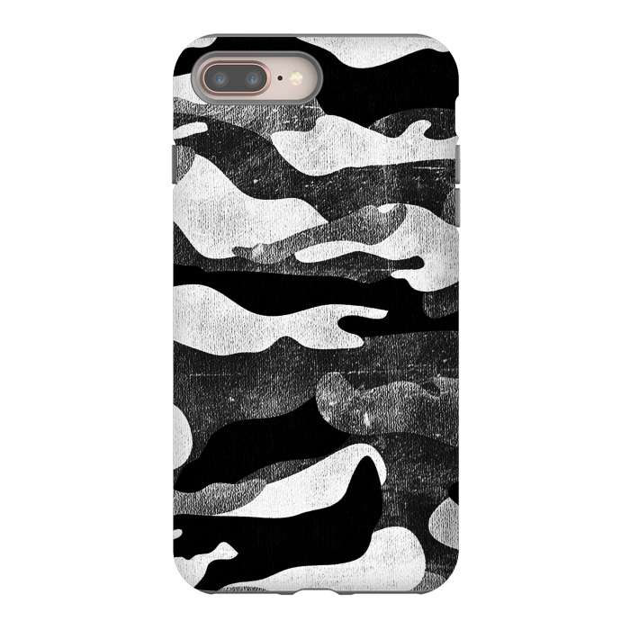 iPhone 8 plus StrongFit Black and white grunge camo by Oana 