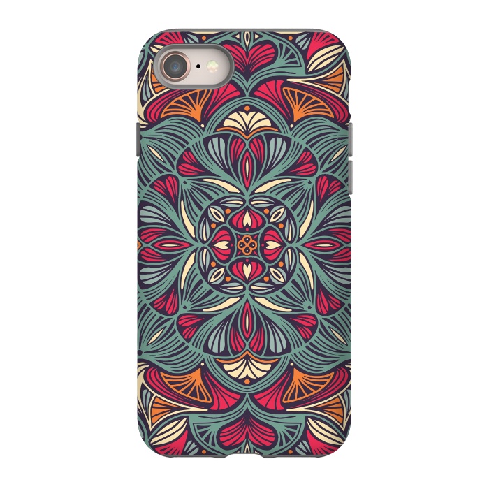 iPhone 8 StrongFit Colorful Mandala Pattern 014 by Jelena Obradovic