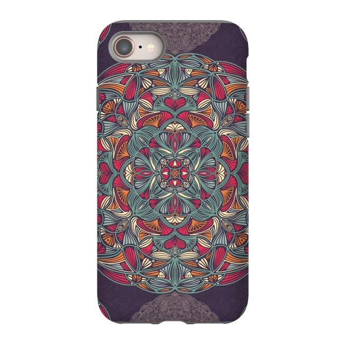 iPhone 8 StrongFit Colorful Mandala Pattern 015 by Jelena Obradovic