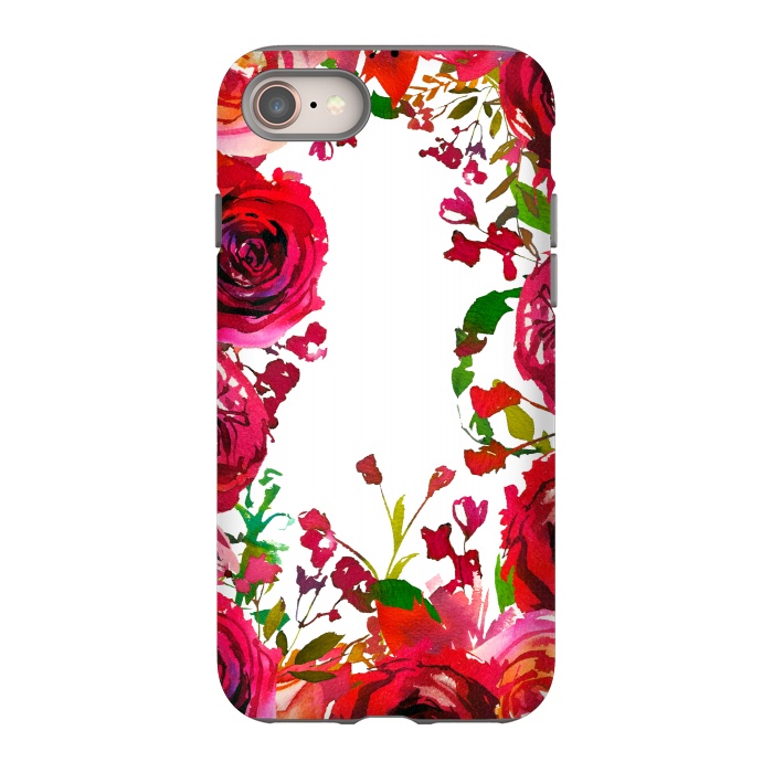 iPhone 8 StrongFit Moody red roses on white by  Utart