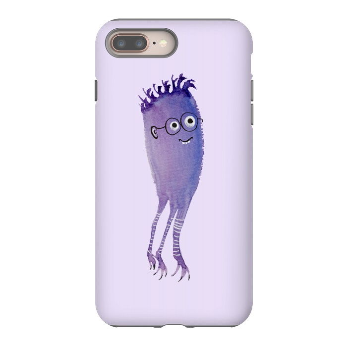 iPhone 8 plus StrongFit Geek Jellyfish Funny Monster With Glasses Watercolor by Boriana Giormova