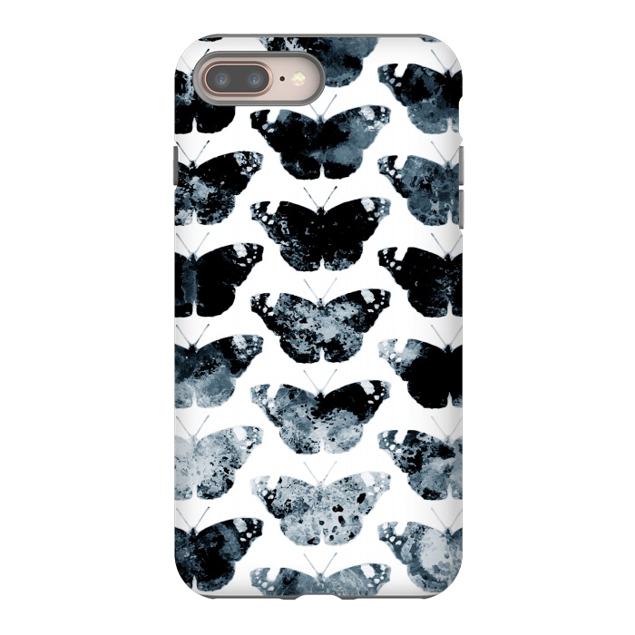 iPhone 8 plus StrongFit Ink splattered butterfly pattern by Oana 