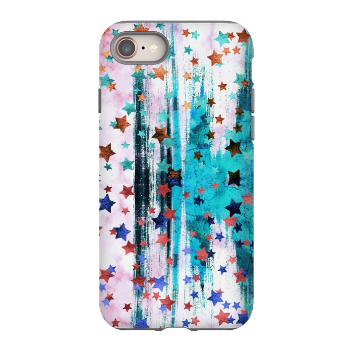 iPhone 8 StrongFit Metallic stars on brushed marble by Oana 