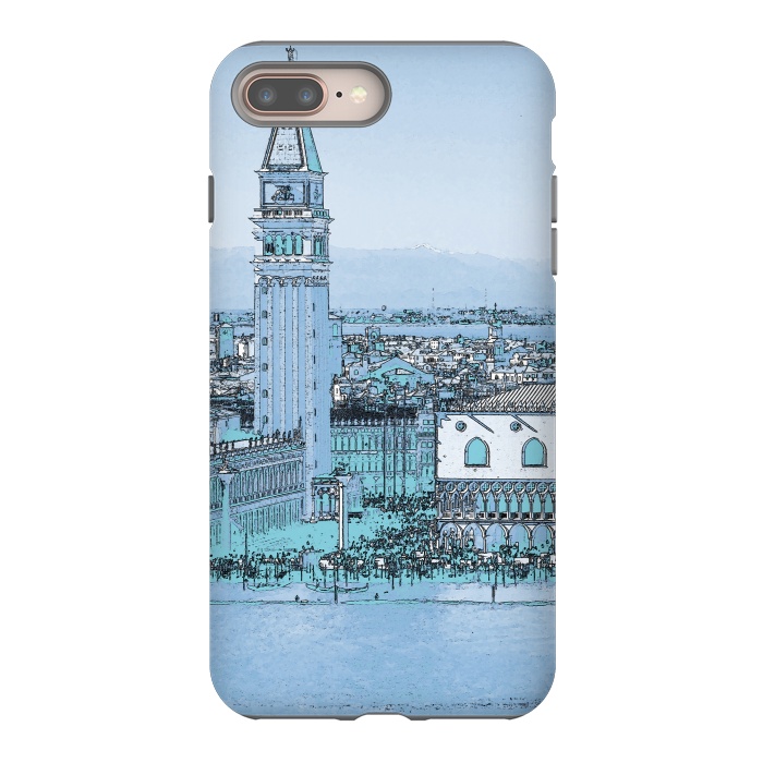 iPhone 8 plus StrongFit Painted watercolor Venice San Marco Square by Oana 