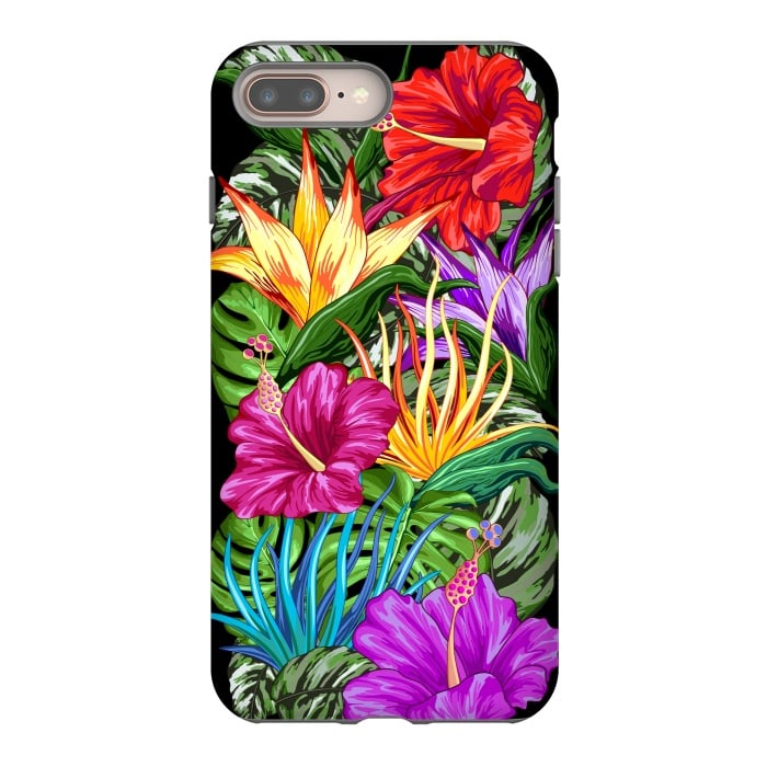 iPhone 8 plus StrongFit Tropical Flora Summer Mood by BluedarkArt
