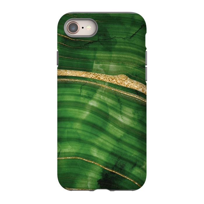 iPhone 8 StrongFit Malachite and Gold Mermaid Waves by DaDo ART